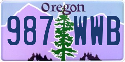 OR license plate 987WWB