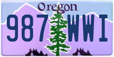 OR license plate 987WWI
