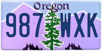 OR license plate 987WXK