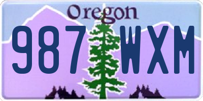 OR license plate 987WXM