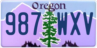 OR license plate 987WXV