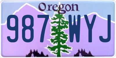 OR license plate 987WYJ