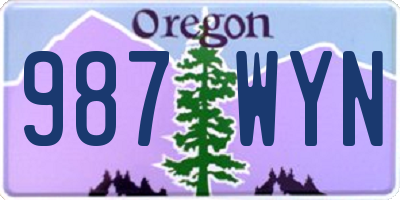 OR license plate 987WYN