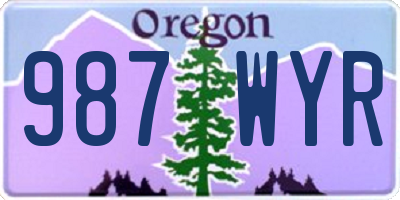 OR license plate 987WYR