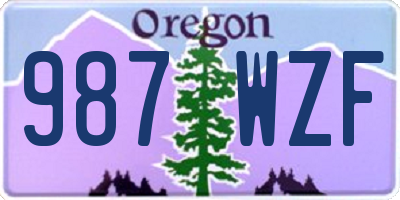 OR license plate 987WZF