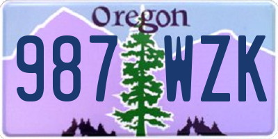 OR license plate 987WZK