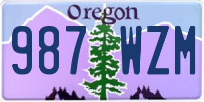 OR license plate 987WZM