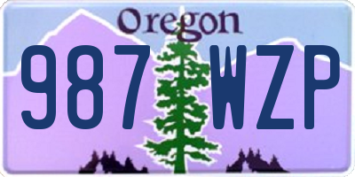 OR license plate 987WZP