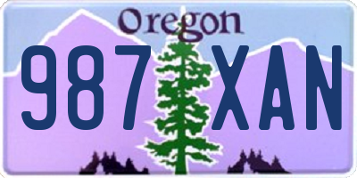 OR license plate 987XAN