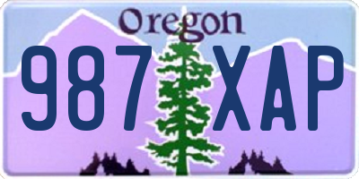 OR license plate 987XAP