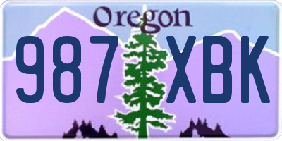 OR license plate 987XBK
