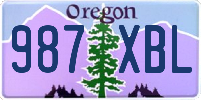OR license plate 987XBL