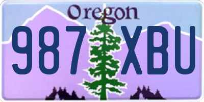 OR license plate 987XBU