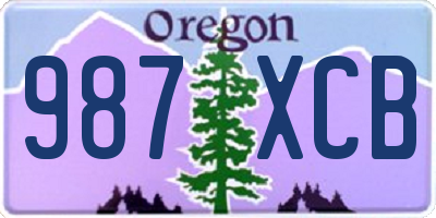 OR license plate 987XCB