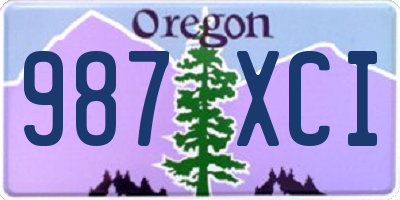 OR license plate 987XCI