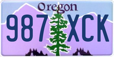 OR license plate 987XCK