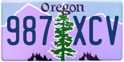 OR license plate 987XCV