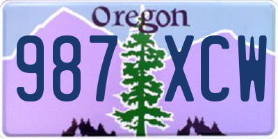 OR license plate 987XCW