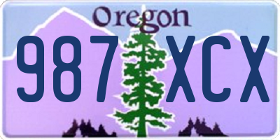 OR license plate 987XCX