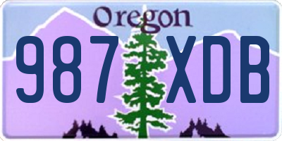 OR license plate 987XDB