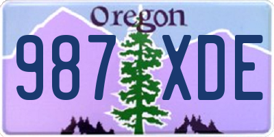 OR license plate 987XDE