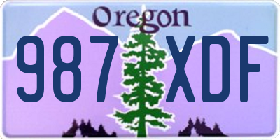 OR license plate 987XDF