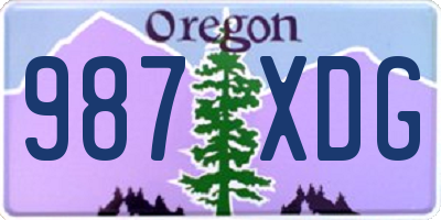 OR license plate 987XDG