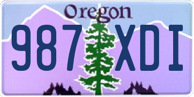 OR license plate 987XDI