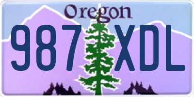 OR license plate 987XDL
