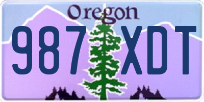 OR license plate 987XDT