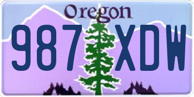 OR license plate 987XDW