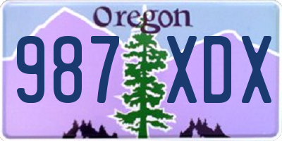 OR license plate 987XDX