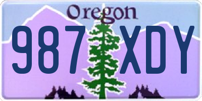 OR license plate 987XDY