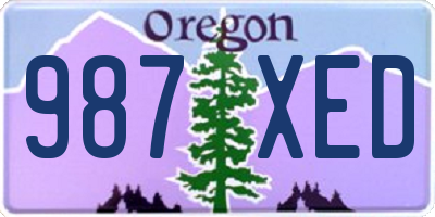 OR license plate 987XED
