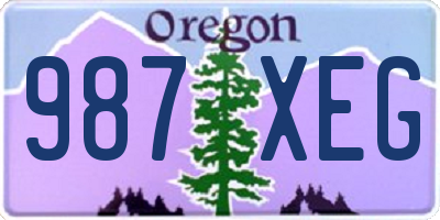 OR license plate 987XEG