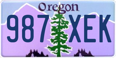 OR license plate 987XEK