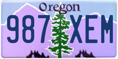 OR license plate 987XEM