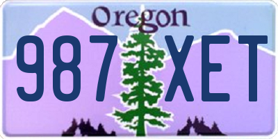 OR license plate 987XET