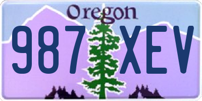 OR license plate 987XEV