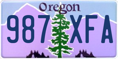OR license plate 987XFA