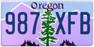 OR license plate 987XFB