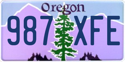 OR license plate 987XFE
