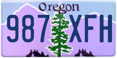 OR license plate 987XFH