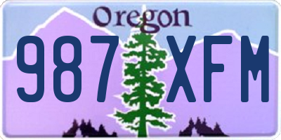 OR license plate 987XFM