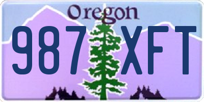 OR license plate 987XFT