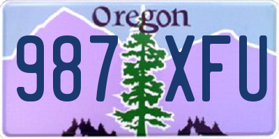 OR license plate 987XFU