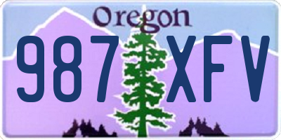OR license plate 987XFV