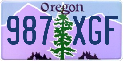 OR license plate 987XGF