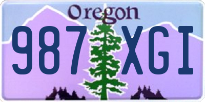 OR license plate 987XGI