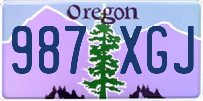 OR license plate 987XGJ